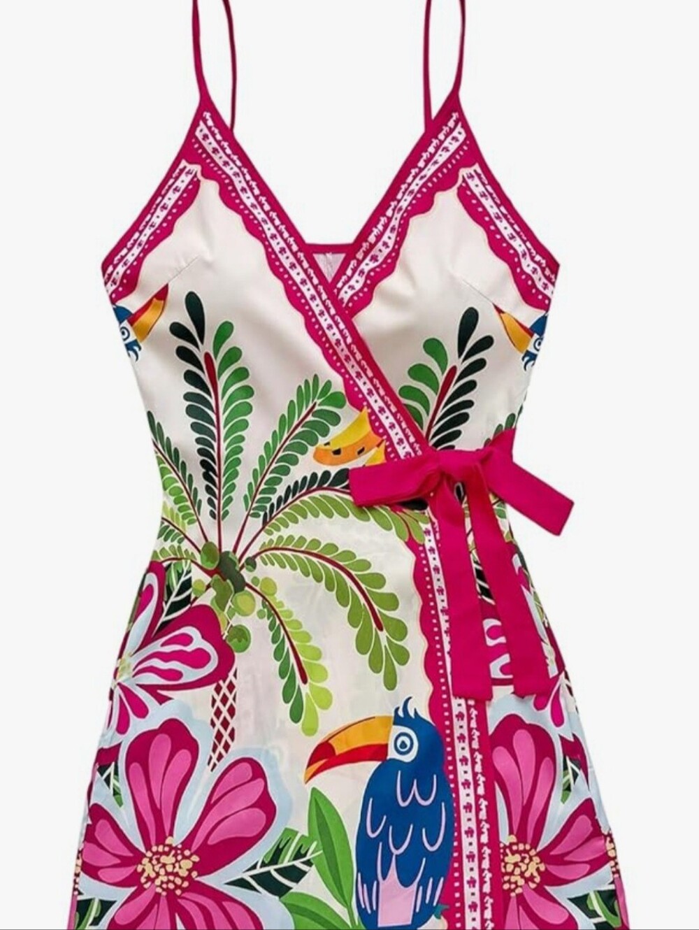 💙SOLY HUX Tropical Print Wrap Dress